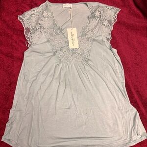 Lace Detail sage green Tank Top